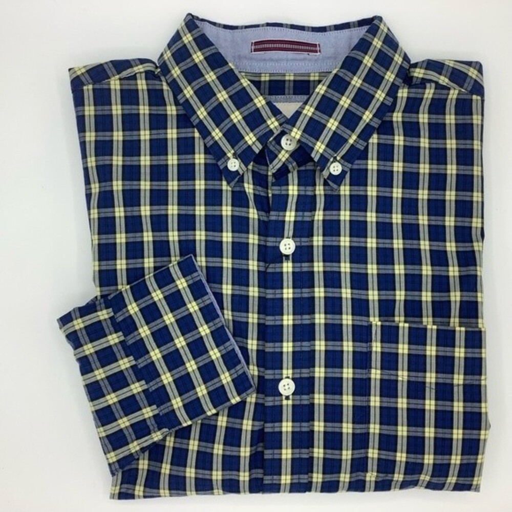 Johnston & Murphy Gingham Check Tailored Fit Dress Shirt, Size Large NWT